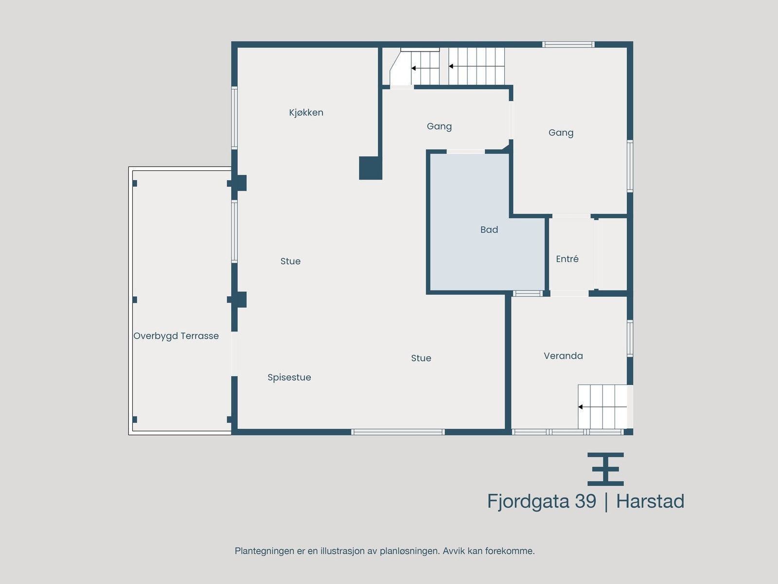 Plantegning 1. etasje Galleribilde