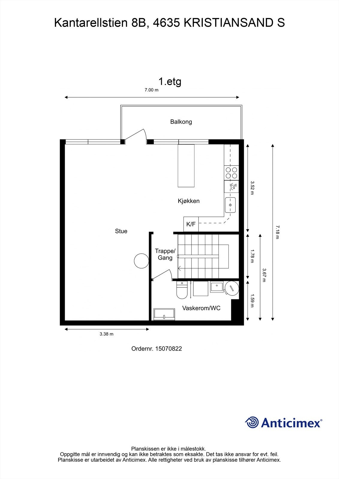 Plantegning-1.etg - hovedetasjen er åpen og romslig som gjør det til et sosialt og varmt oppholdssted for hele familien Galleribilde