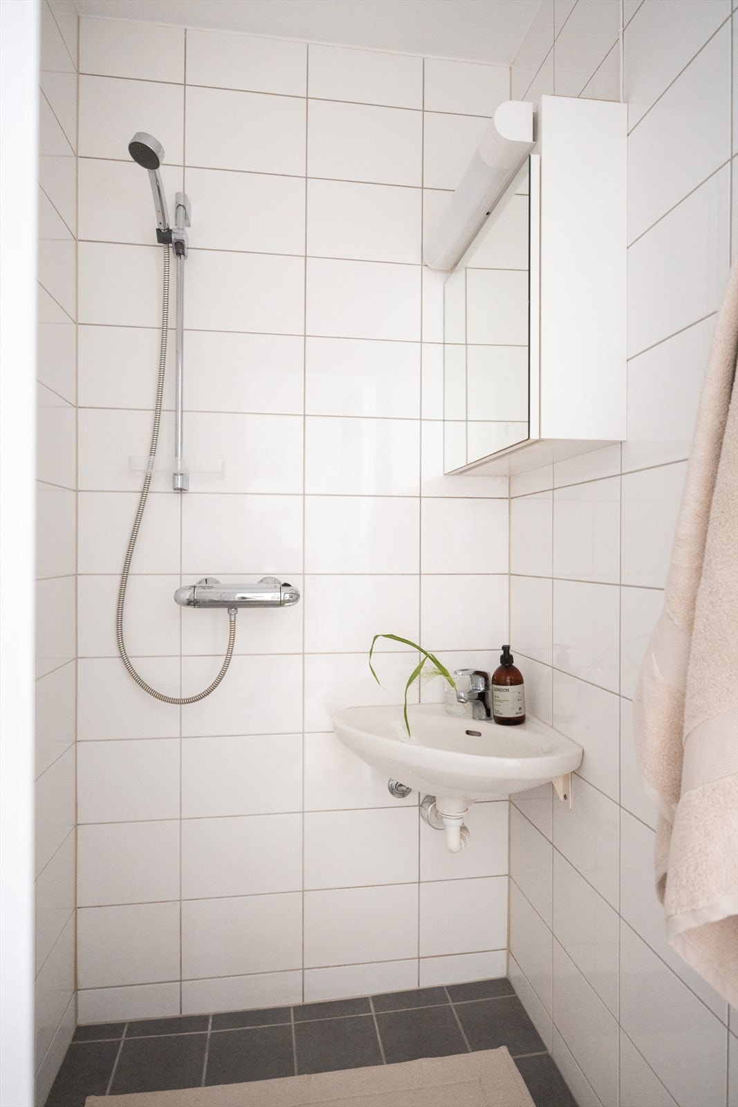 - Baderommet er innredet med toalett, servant og dusj. Mekanisk avtrekk - Galleribilde