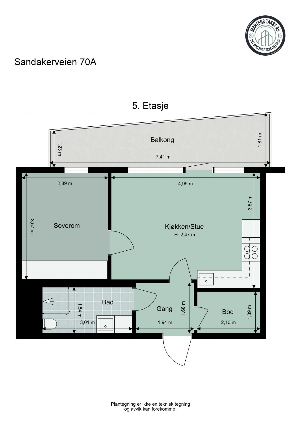 Plantegning 5. etasje. Galleribilde