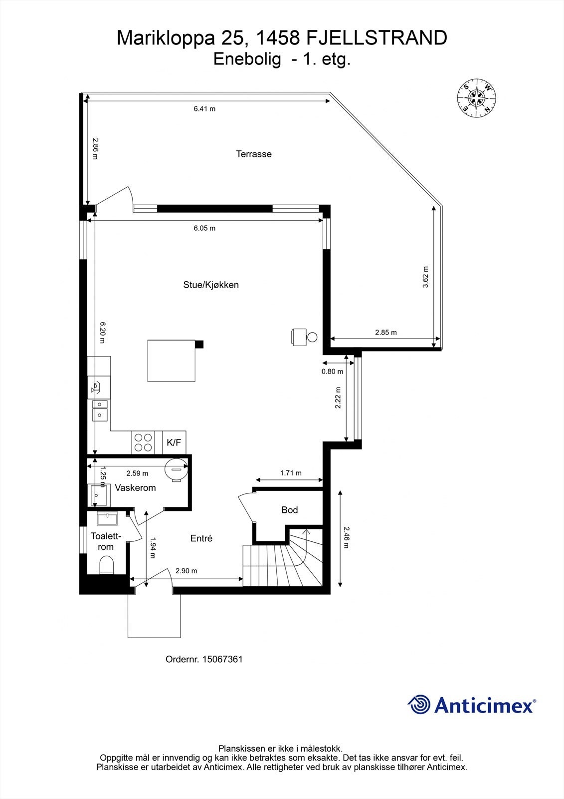 Plantegning 1. etasje Galleribilde