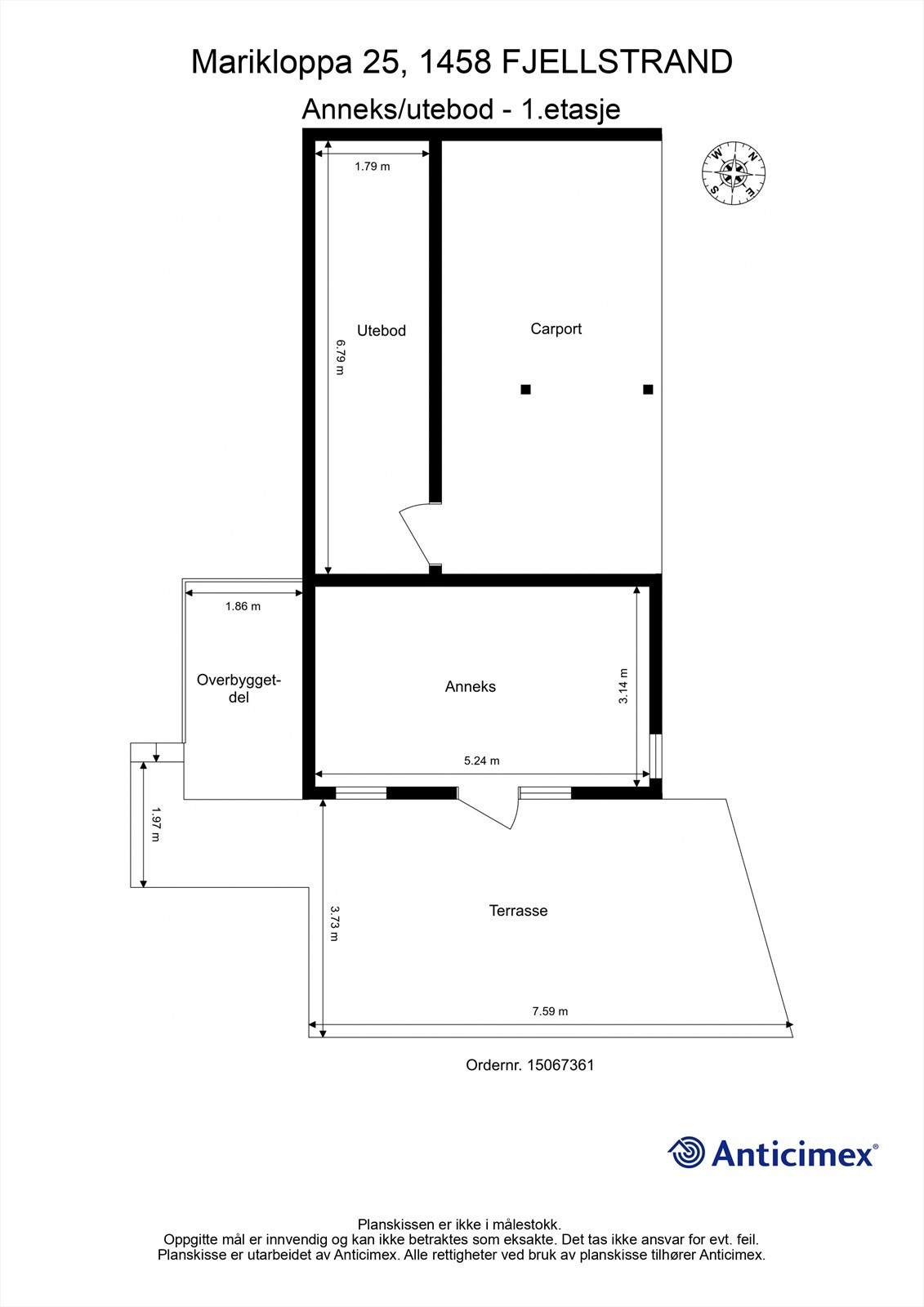 Plantegning anneks/bod/carport Galleribilde