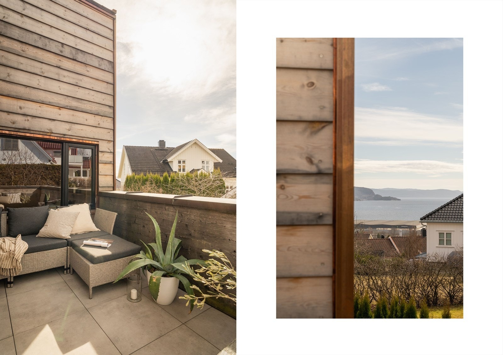 Det ble i 2023 lagt nye fliser på begge terrassene Galleribilde