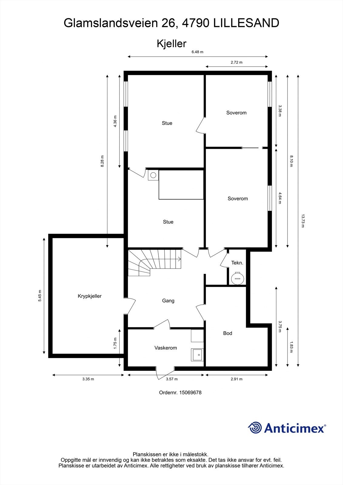 Plantegning kjelleretasje Galleribilde