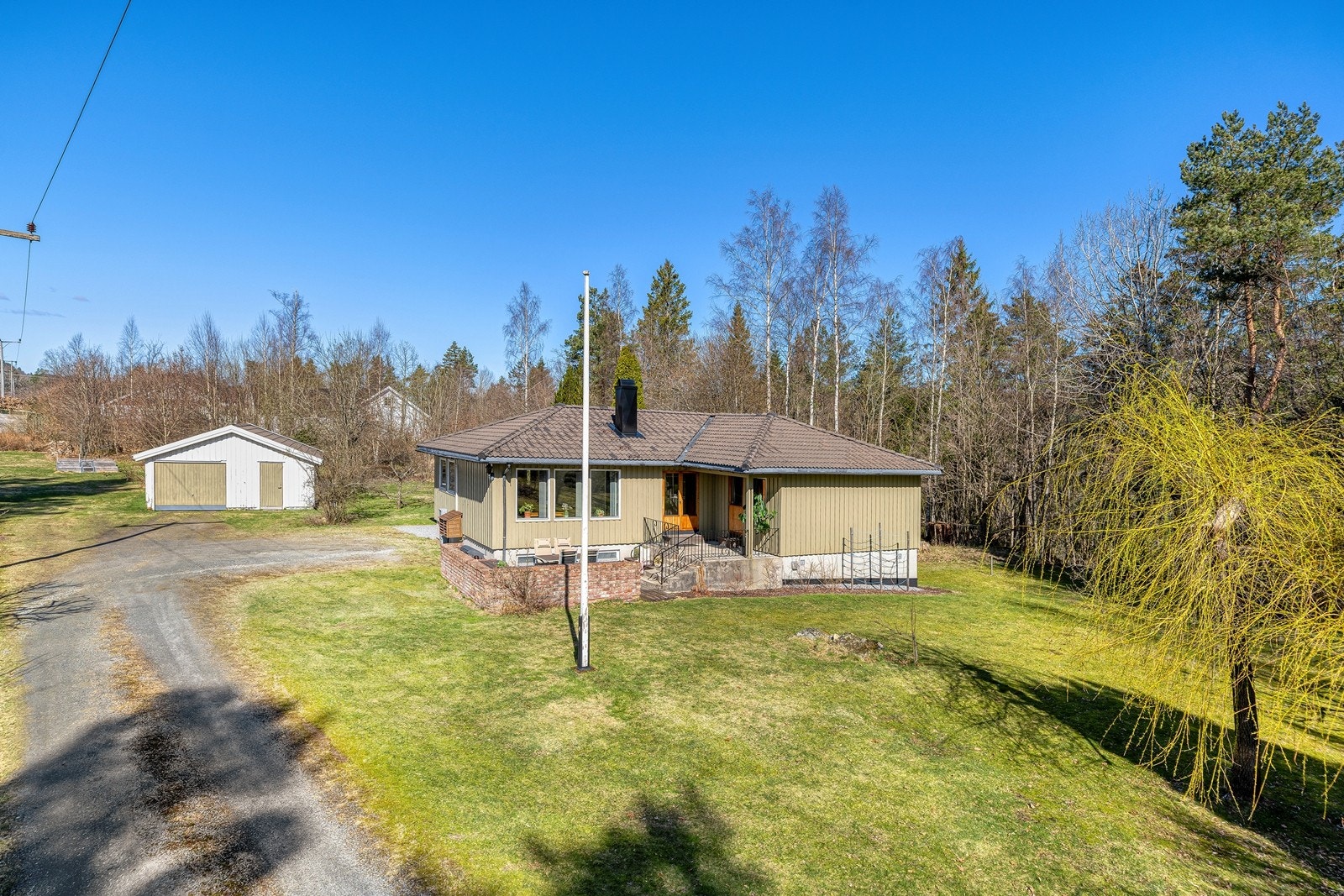 Garasje som nylig har fått lagt ut strøm og etablert el-bil lader Galleribilde