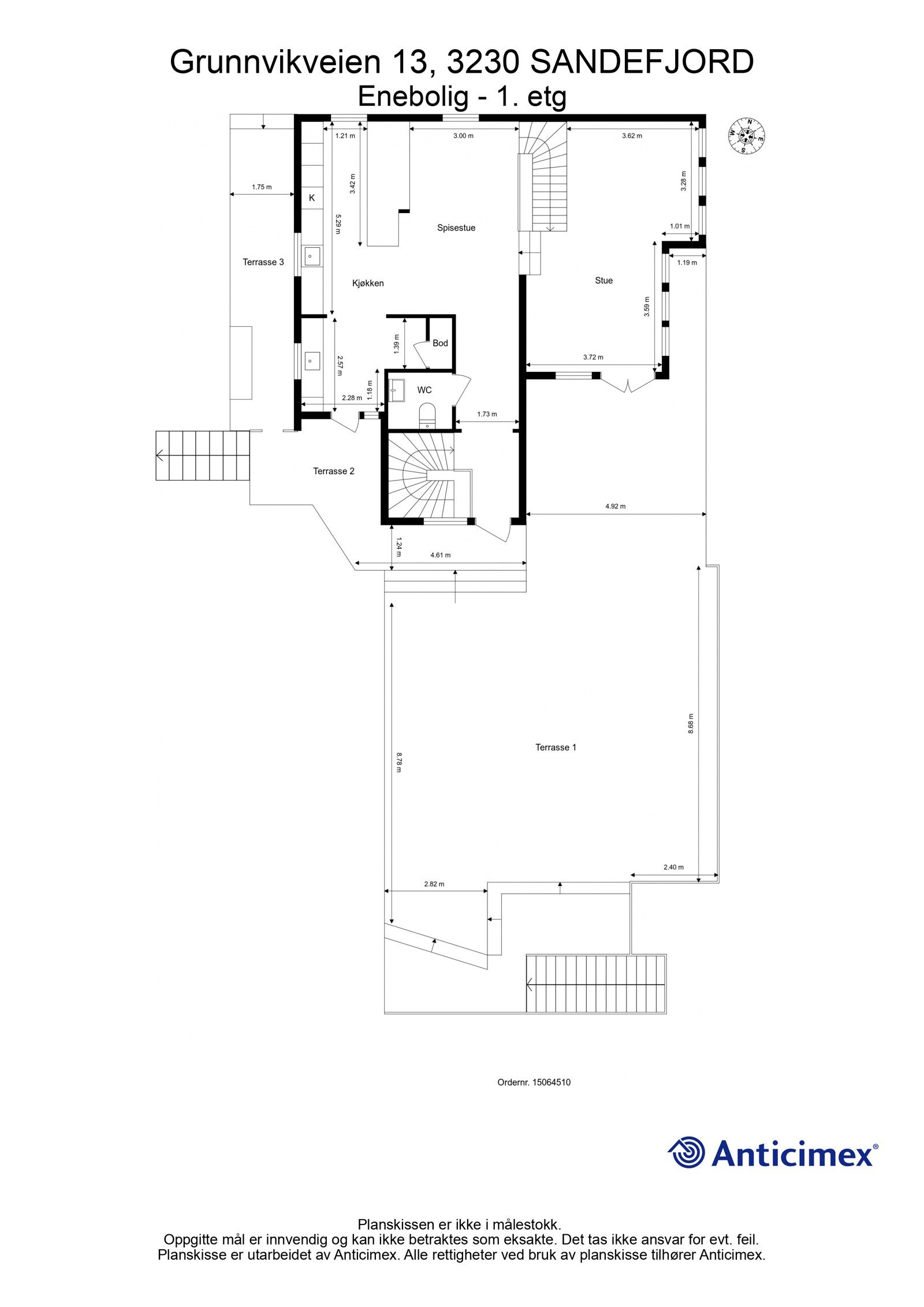 Plantegning 1. etg Galleribilde