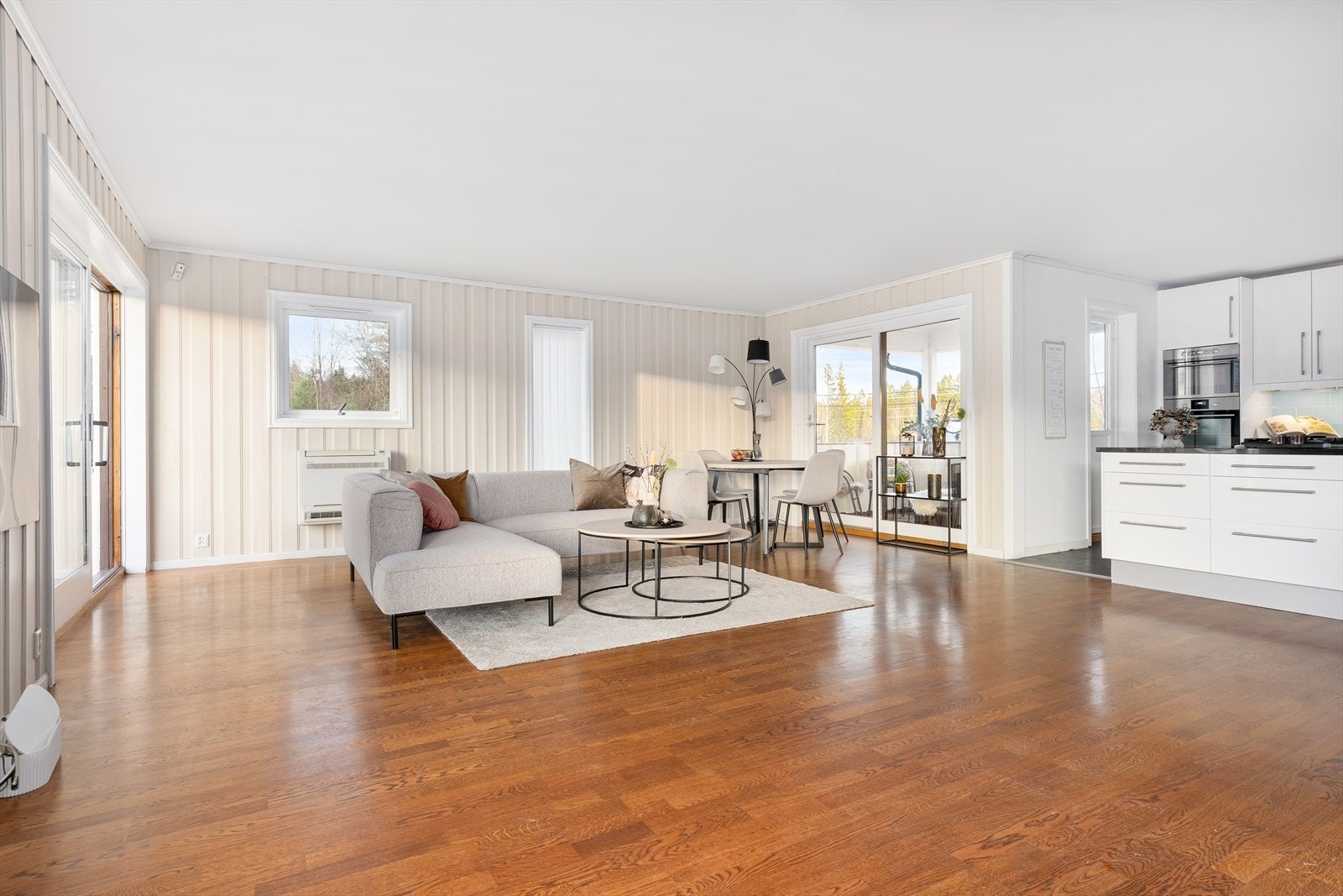 Stuen er romslig og godt naturlig belyst Galleribilde