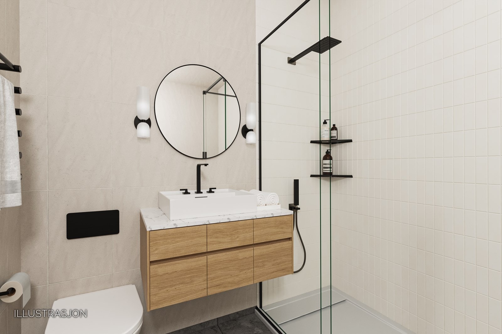 Digital oppussing/styling av bad Galleribilde