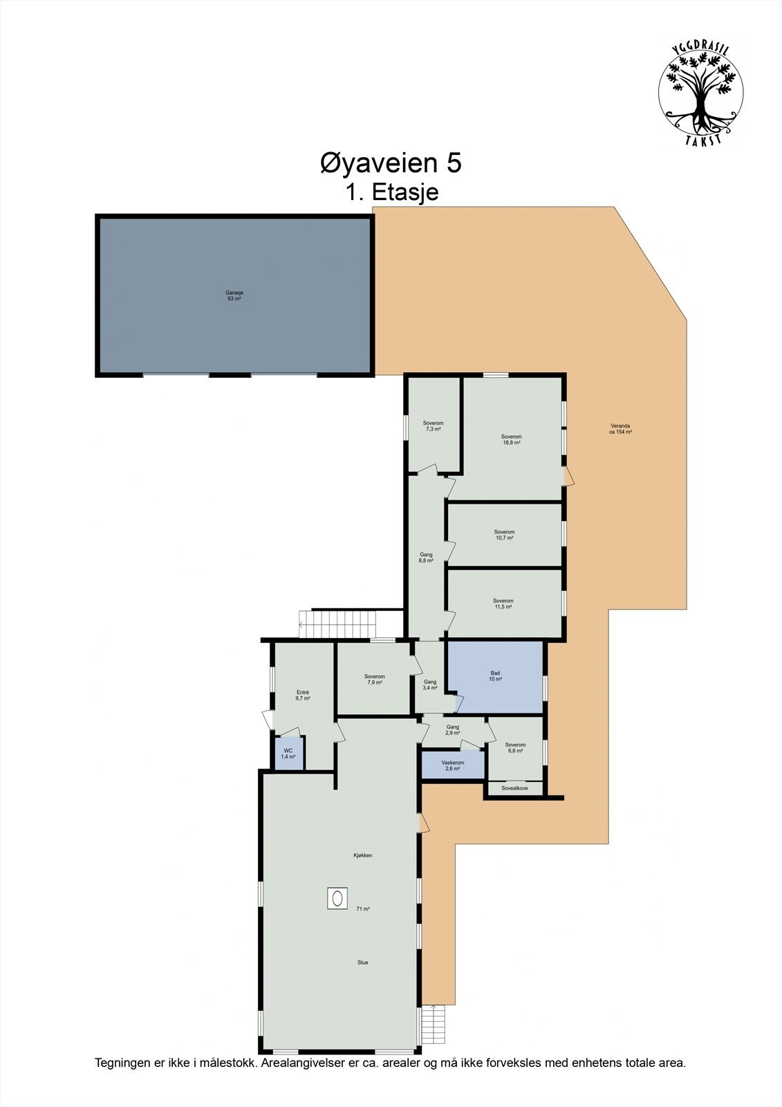Planskisse 1. etg. Galleribilde
