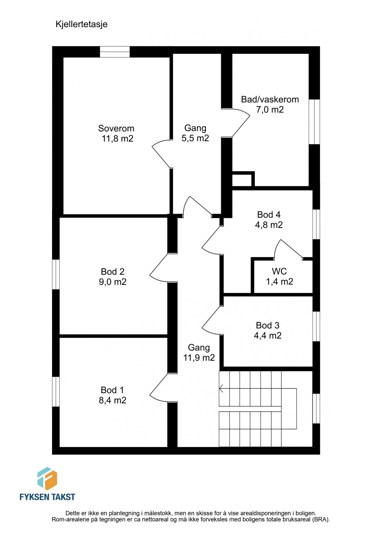 Plantegning - Kjelleretasje Galleribilde
