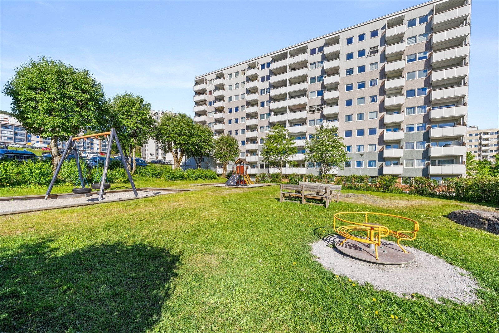 Området er barnevennlig med flere lekområder, samt kort vei til skole og barnehage Galleribilde