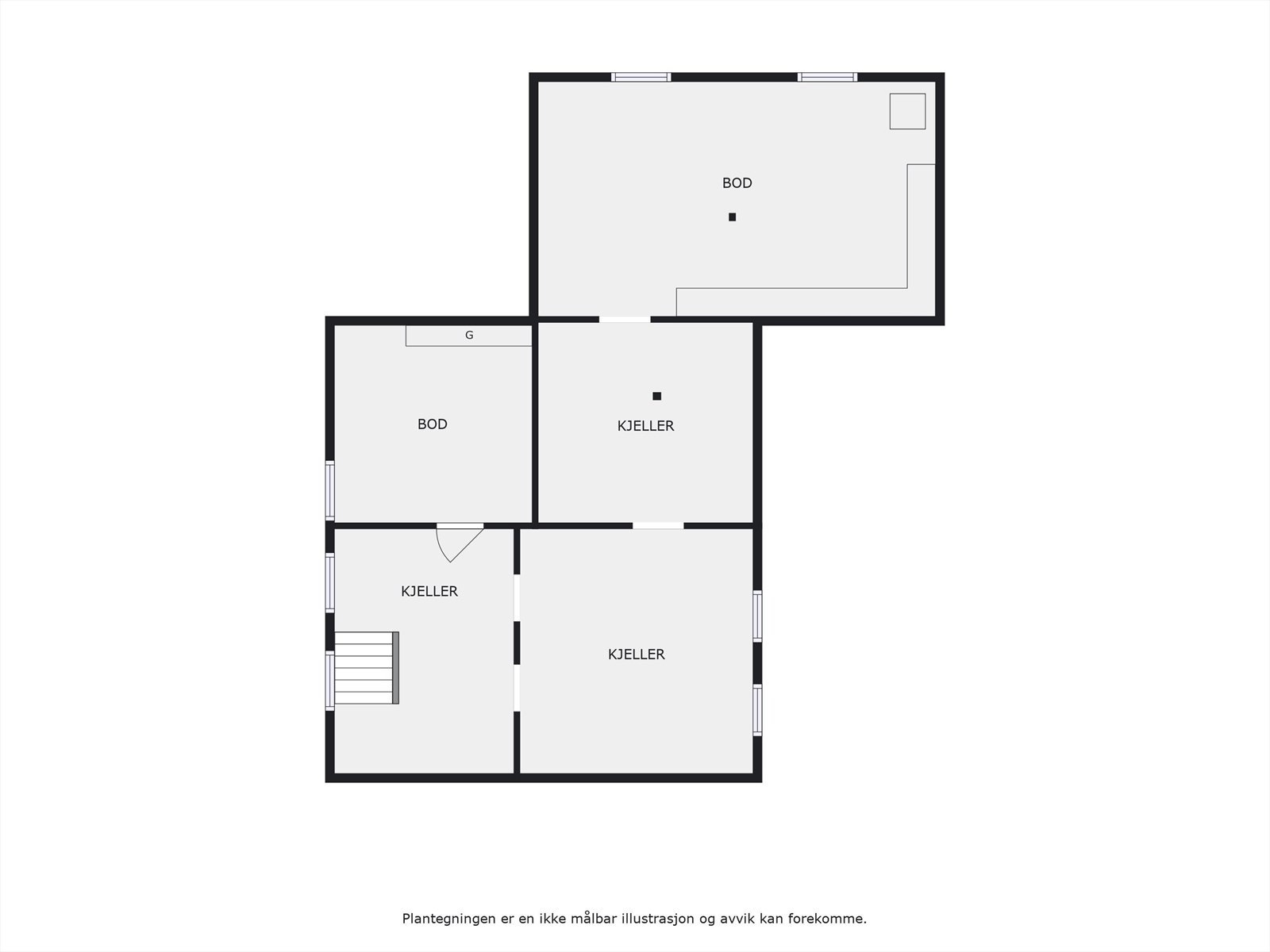 Plantegning kjeller. Galleribilde