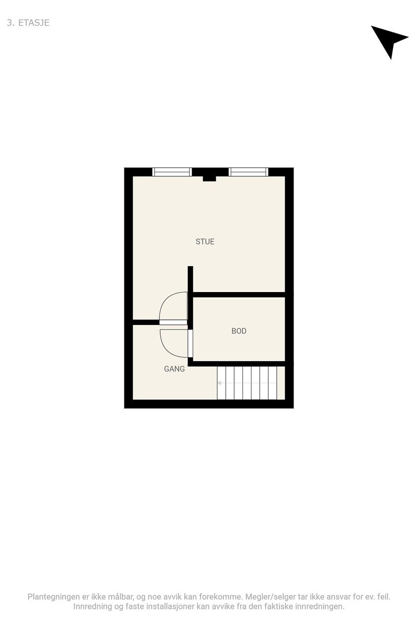 Plantegning 3. etasje, hems. Galleribilde