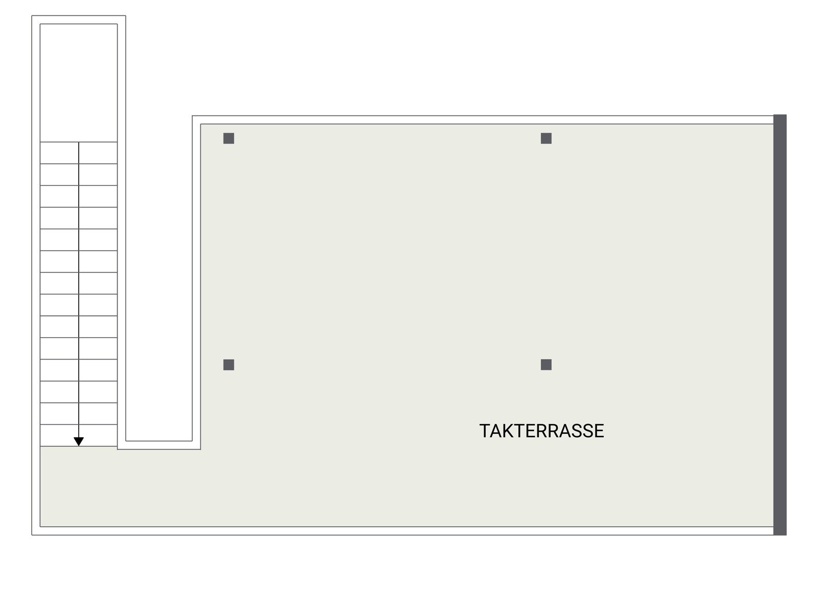 Plantegning - Takterrasse. Galleribilde