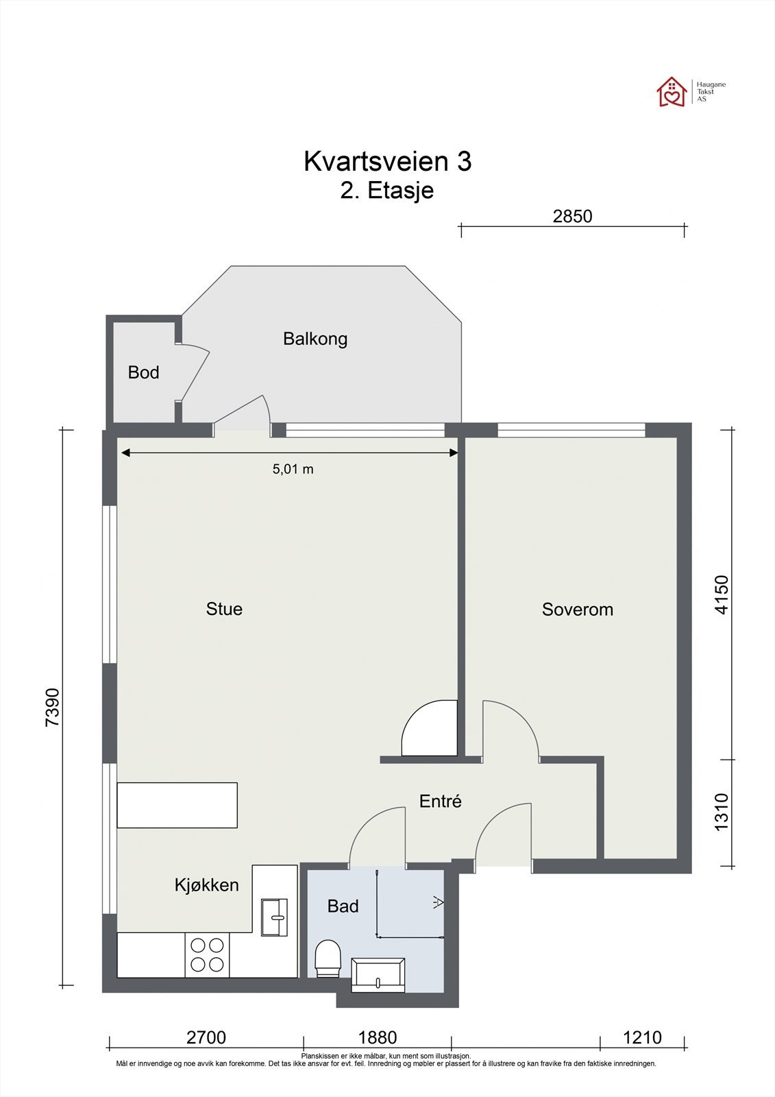 Plantegning - Kvartsveien 3 - 2. Etasje Galleribilde