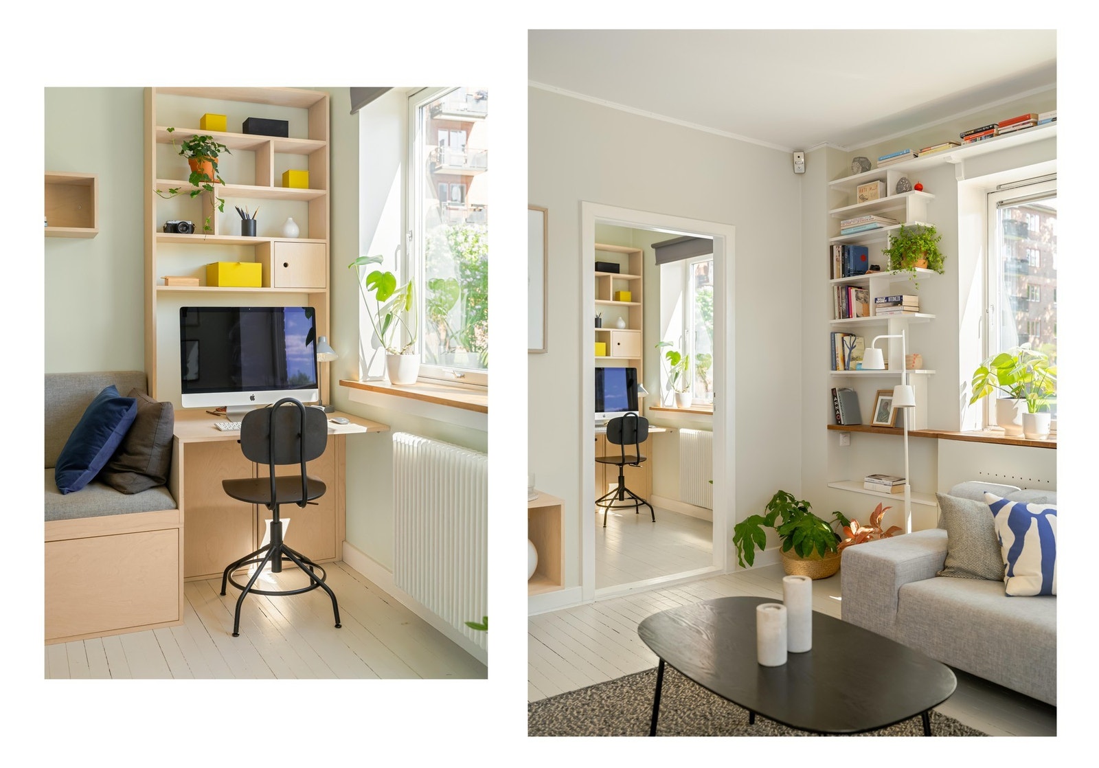 Innenfor stua er et koselig kontor. Galleribilde