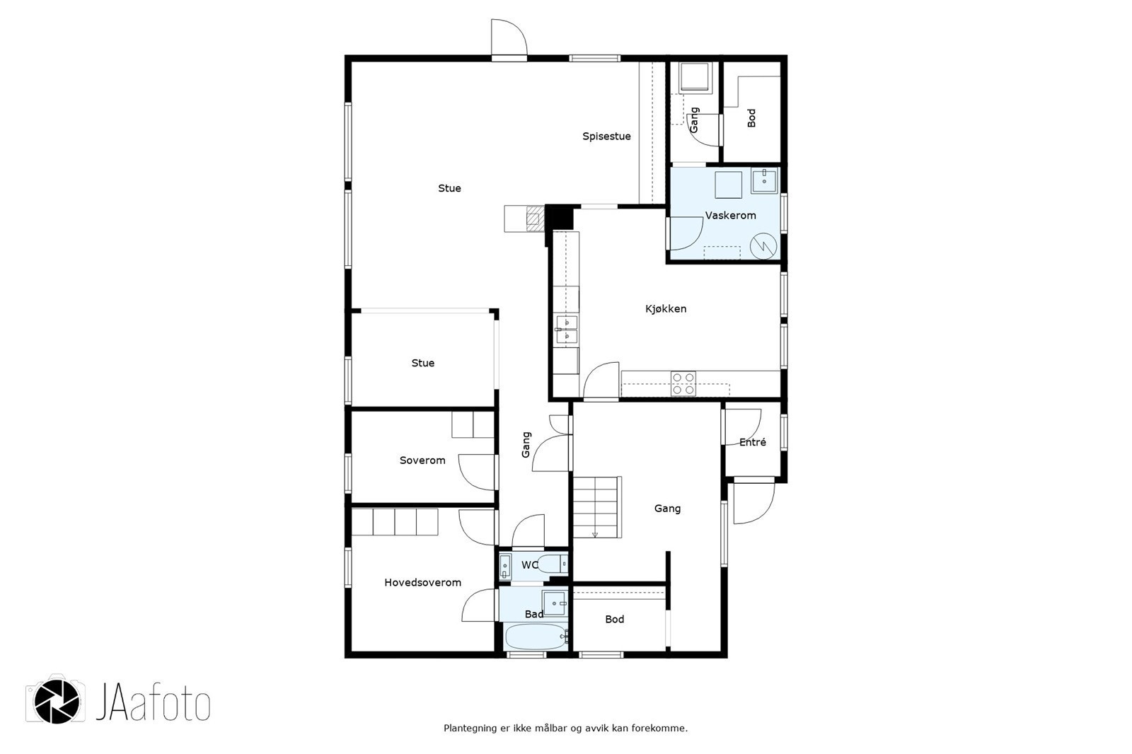 Plantegning 1. etasje Galleribilde