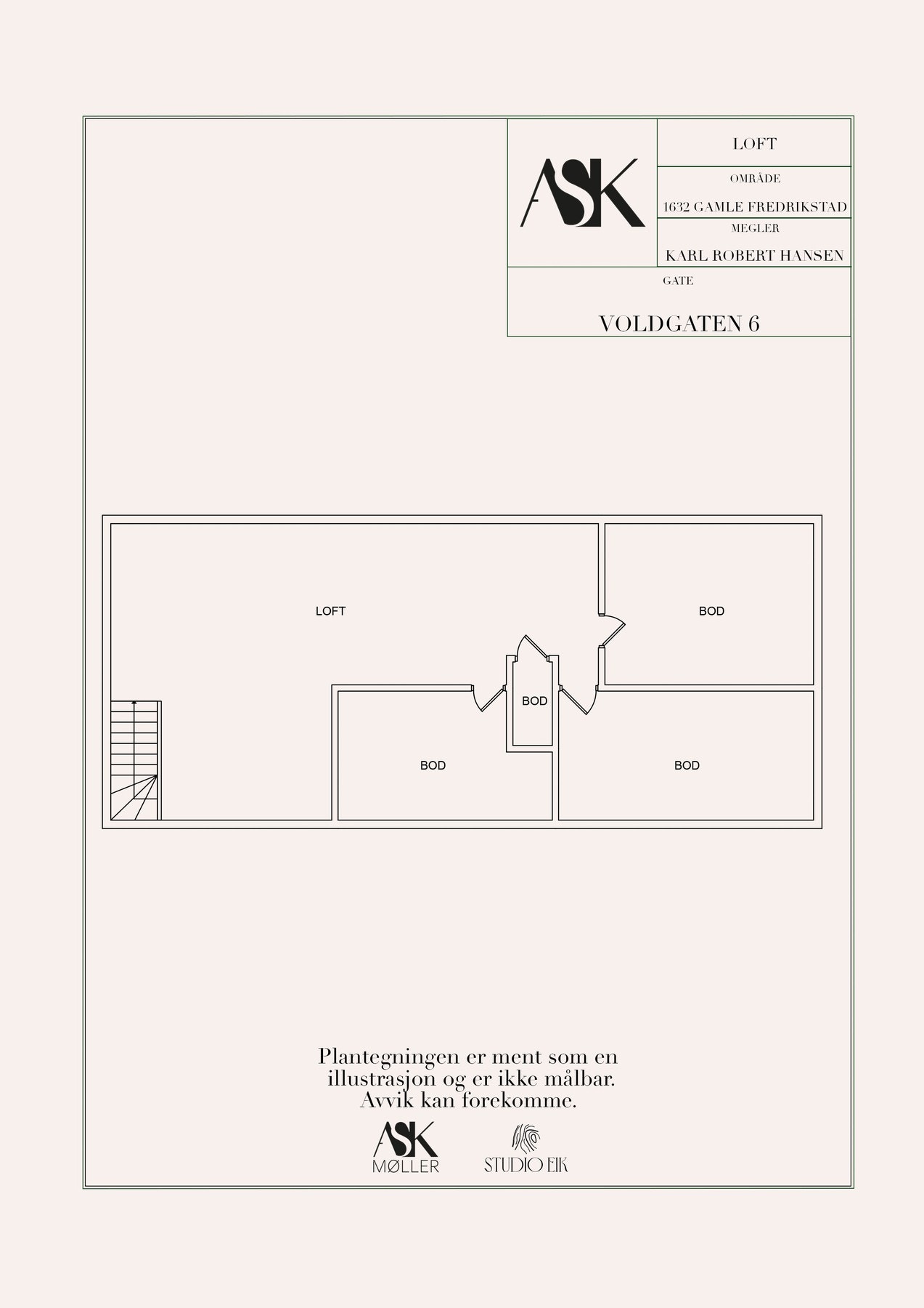 Plantegning loft hoveddel Galleribilde