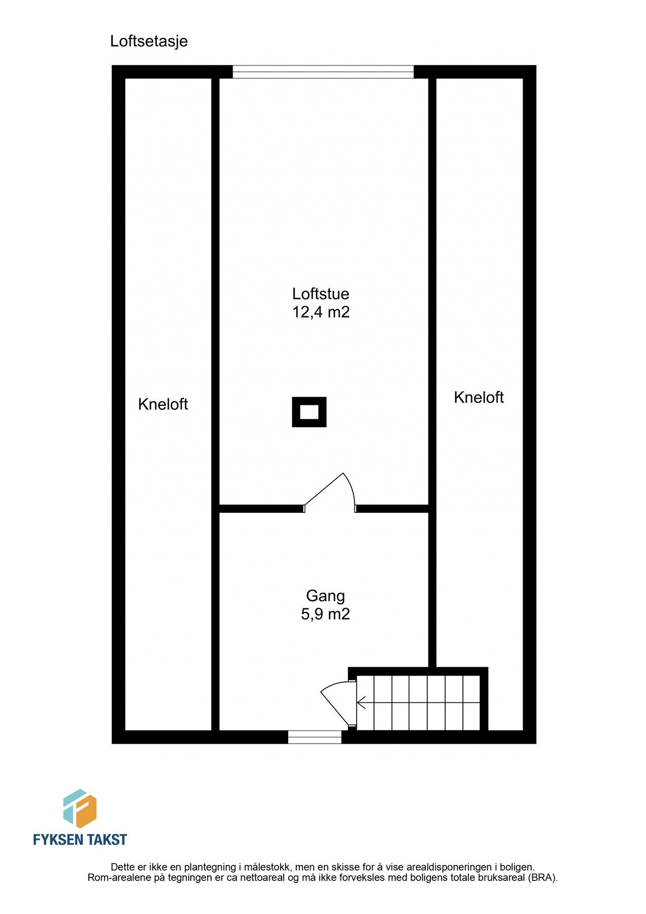 Planskisse - Loftsetasje hovedhus Galleribilde