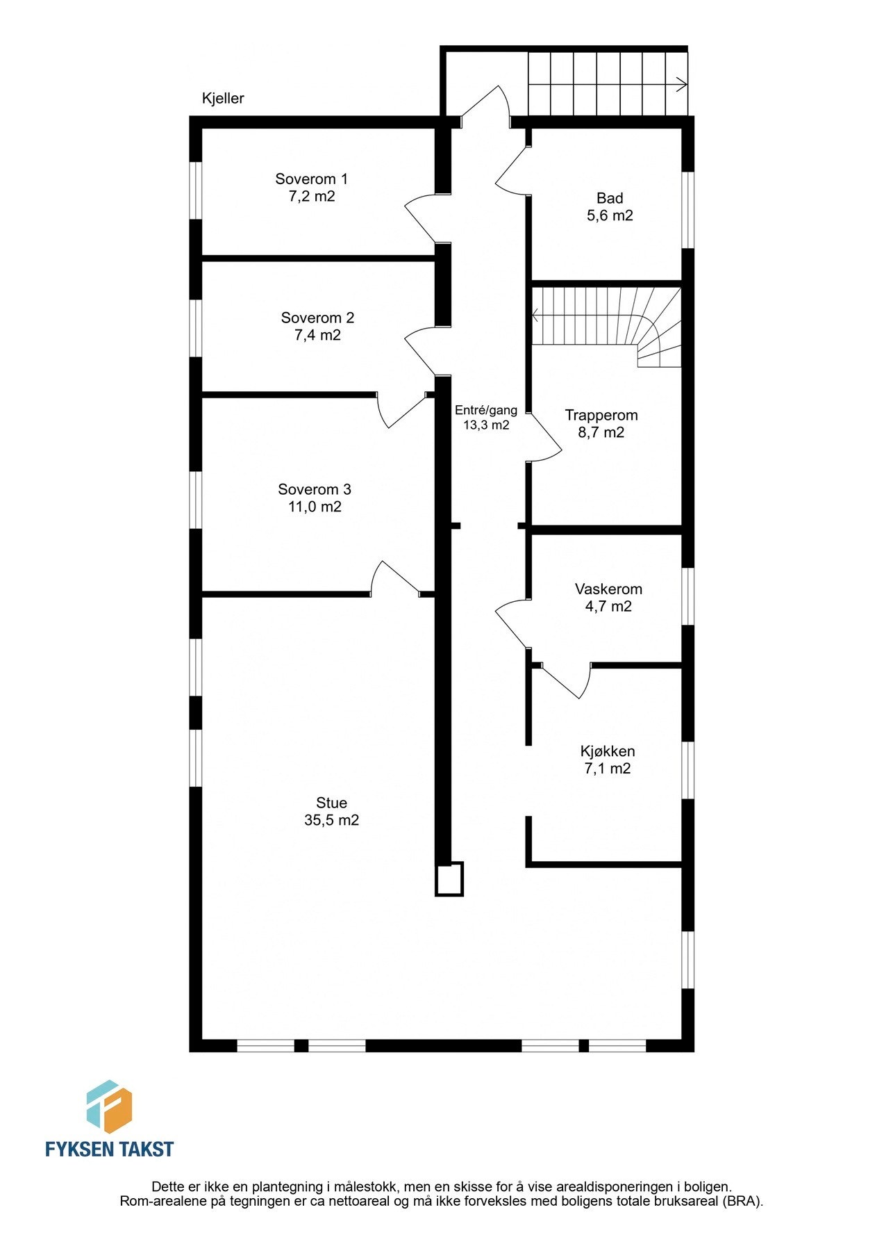 Planskisse - Kjeller bolig nr. 2 Galleribilde
