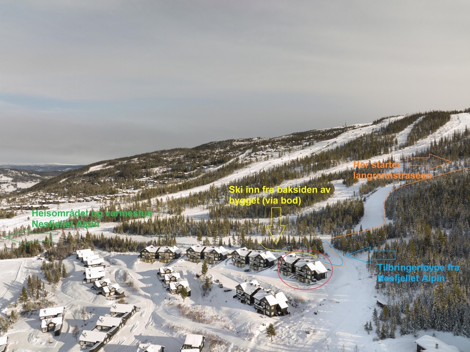 Leiligheten ligger midt i smørøyet av Nesfjellet Galleribilde