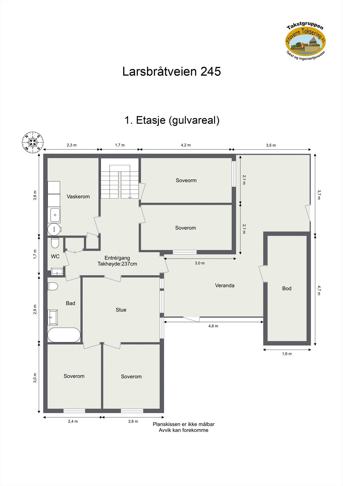 Plantegning 1. etasje Galleribilde