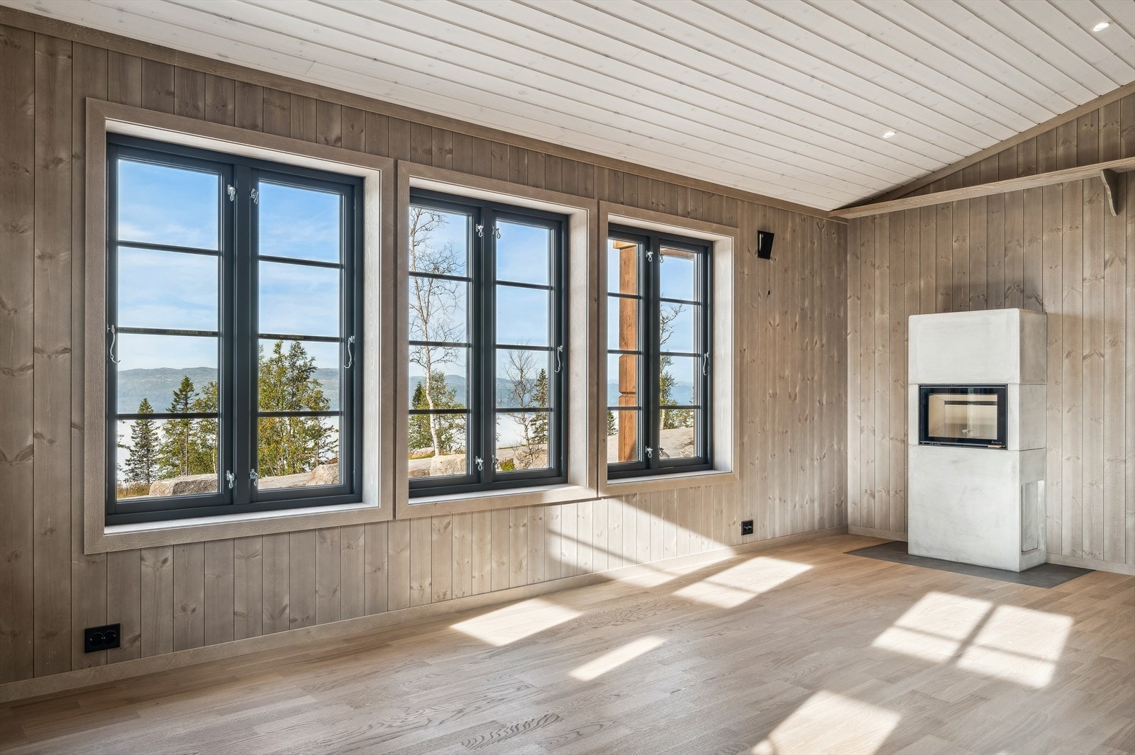 Nordpeis i stuen som gir god varme. Galleribilde