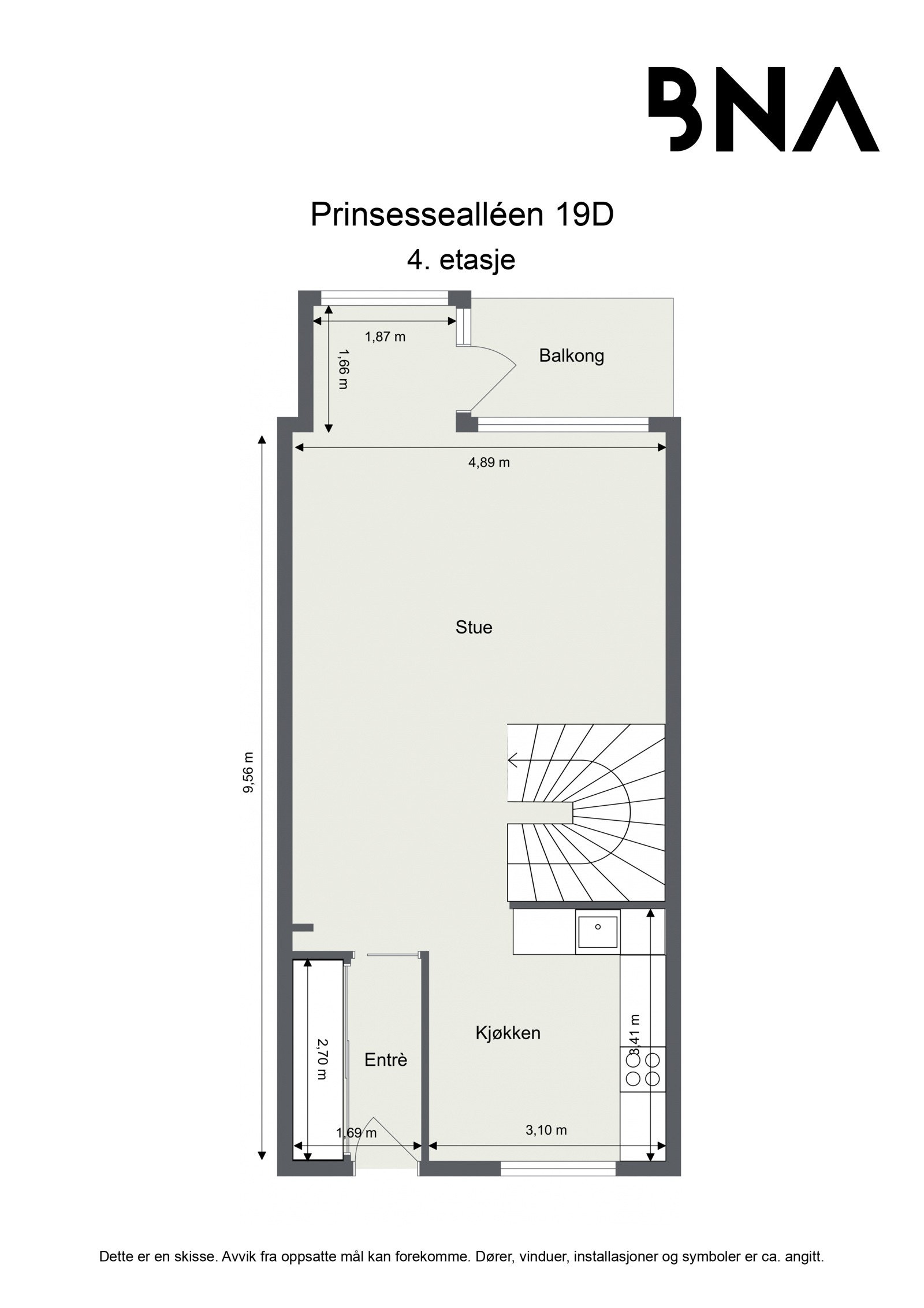 Plantegning 4. etasje Galleribilde