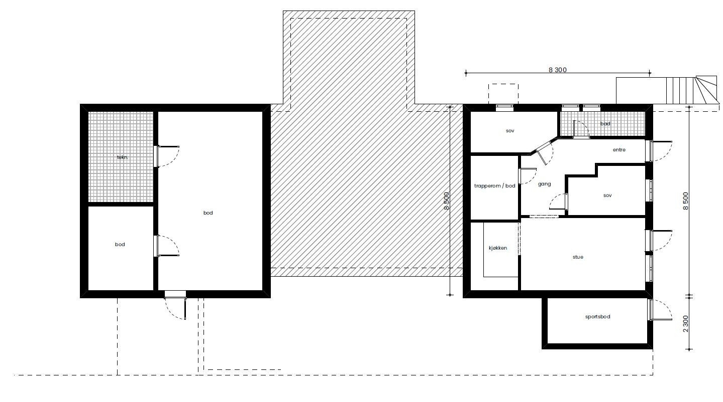 Planskisse kjeller Galleribilde