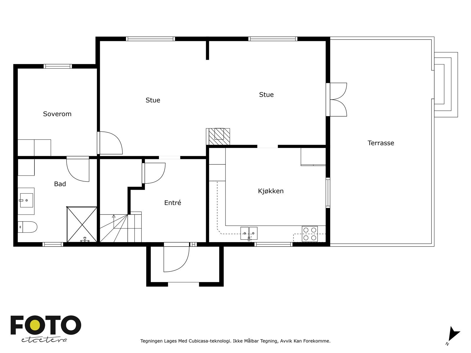 1. etasje - Plantegning - Ikke målbar Galleribilde