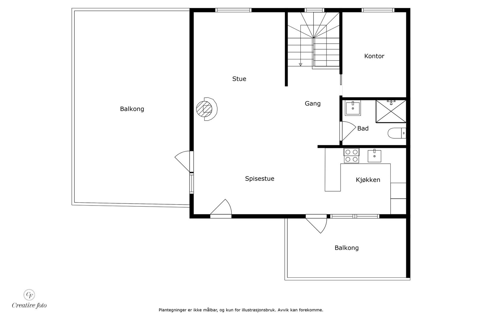 Plantegning 2. etasje - ikke målbar. Galleribilde