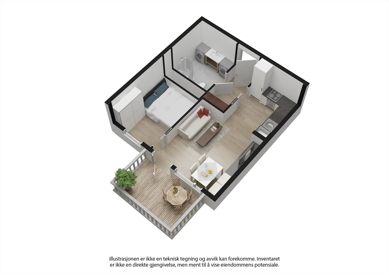 3D-plantegning til illustrasjon. Galleribilde