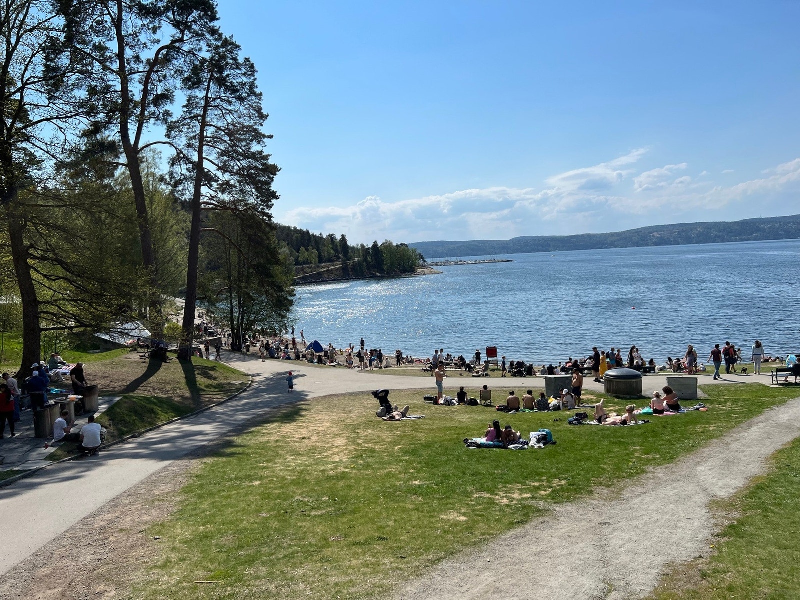 Nærområdet: Hvervenbukta er en populær badeplass. Galleribilde