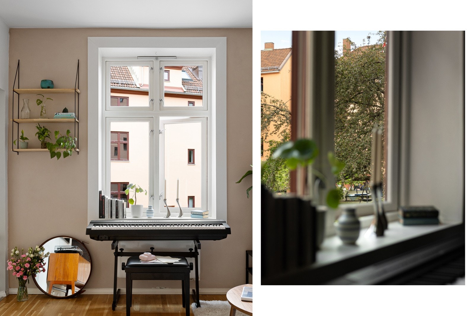 Nydelig utsyn mot det frodige gårdsrommet. Galleribilde