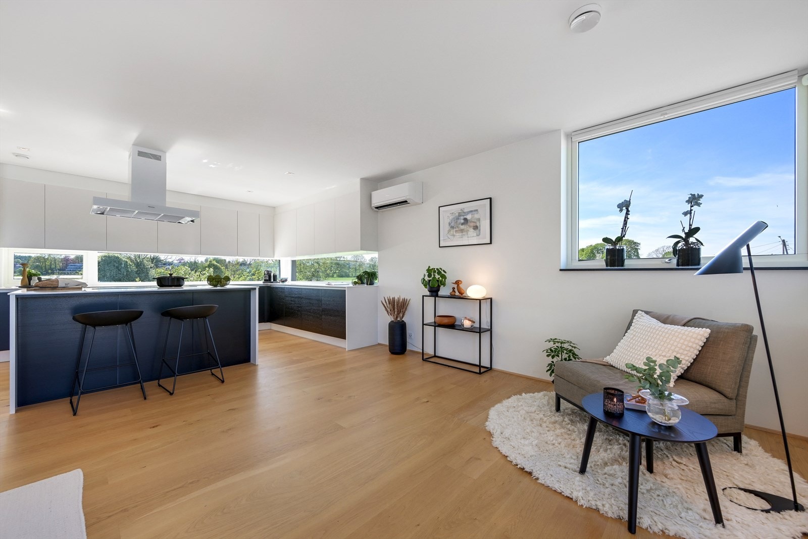 Luftig mellom spisestue og kjøkken. Galleribilde