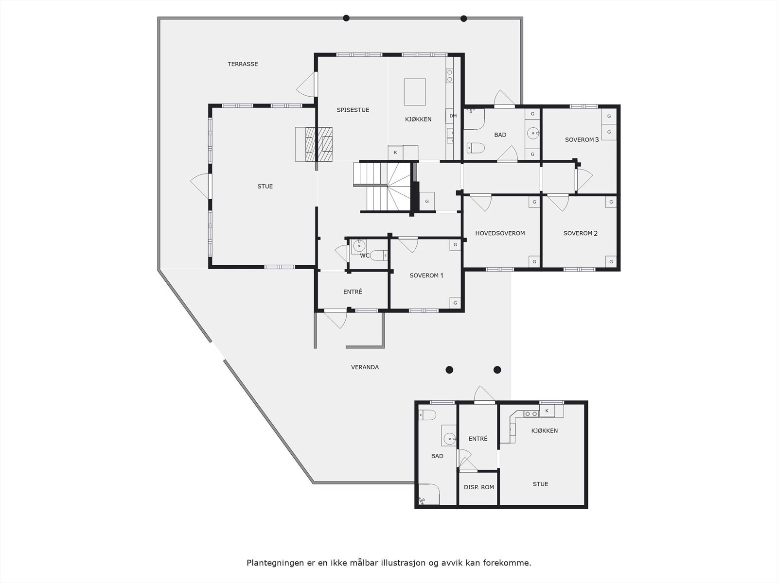 1. etasje hovedhytte og uthus. Galleribilde