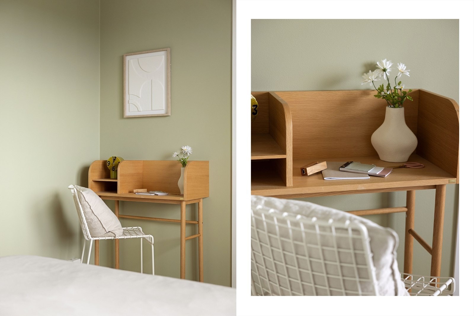 Hjørne til kontorplass på soverommet. Galleribilde