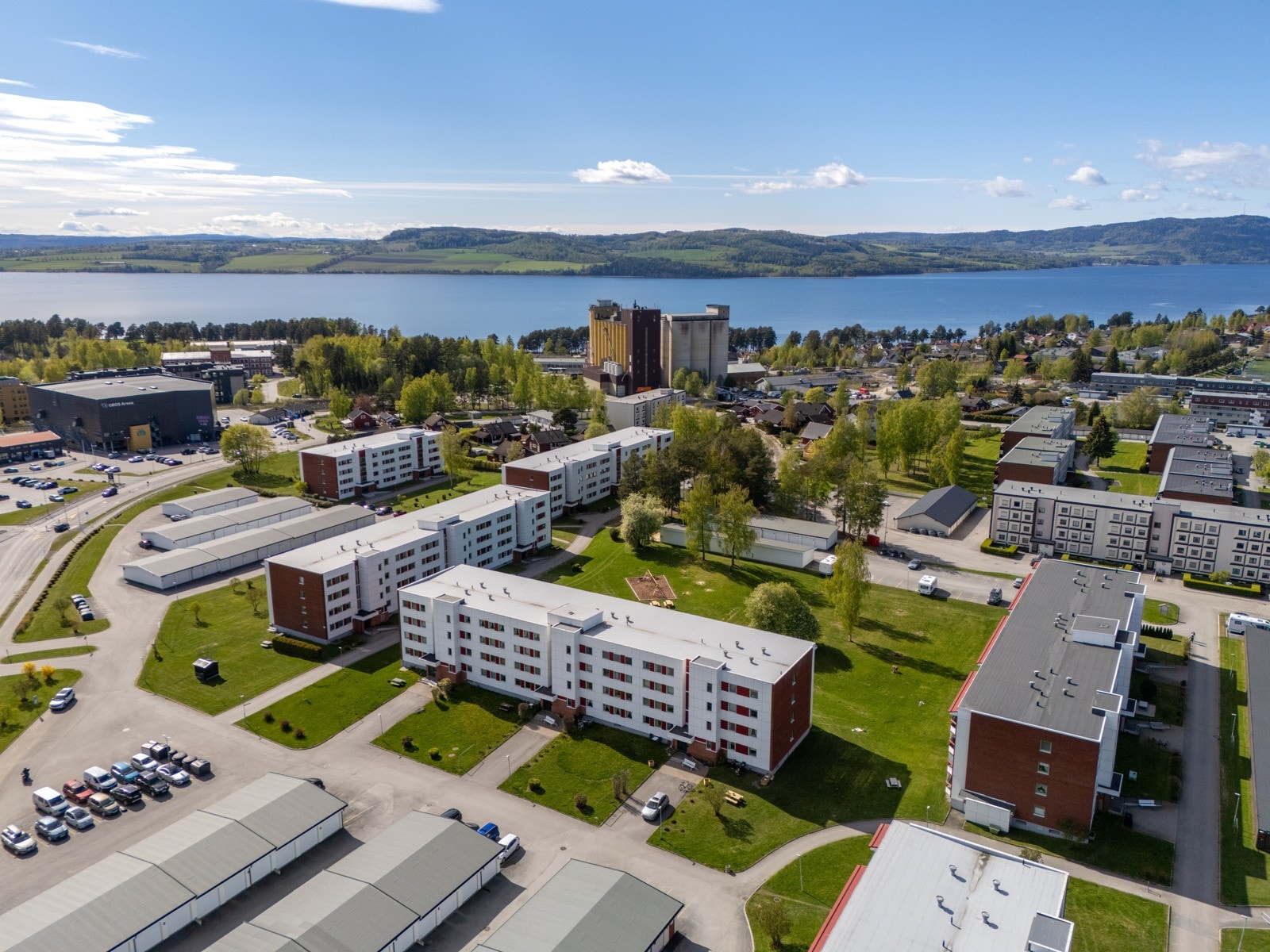 Dronefoto Hamar Vest Galleribilde