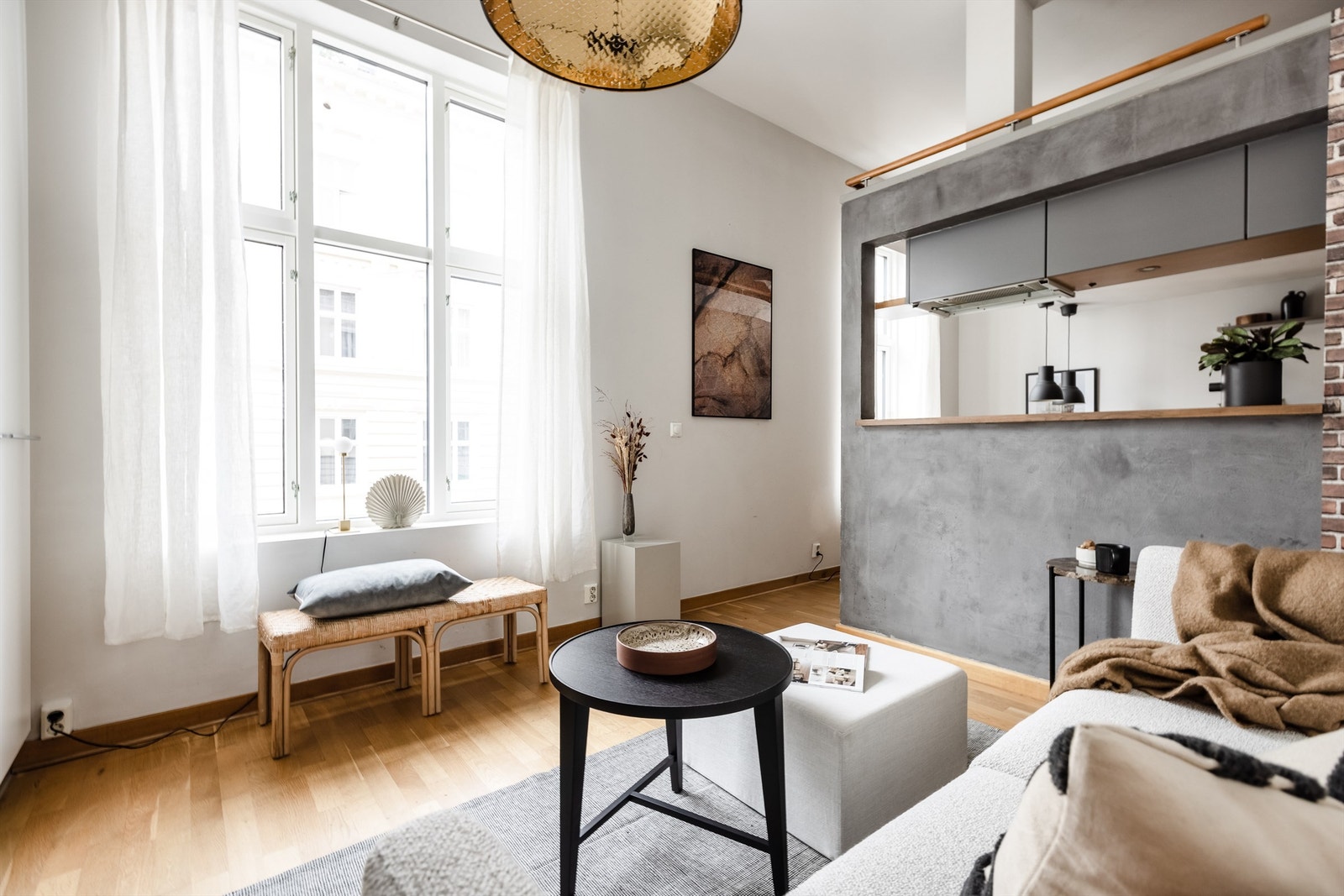 Delvis åpen kjøkkenløsning. Galleribilde