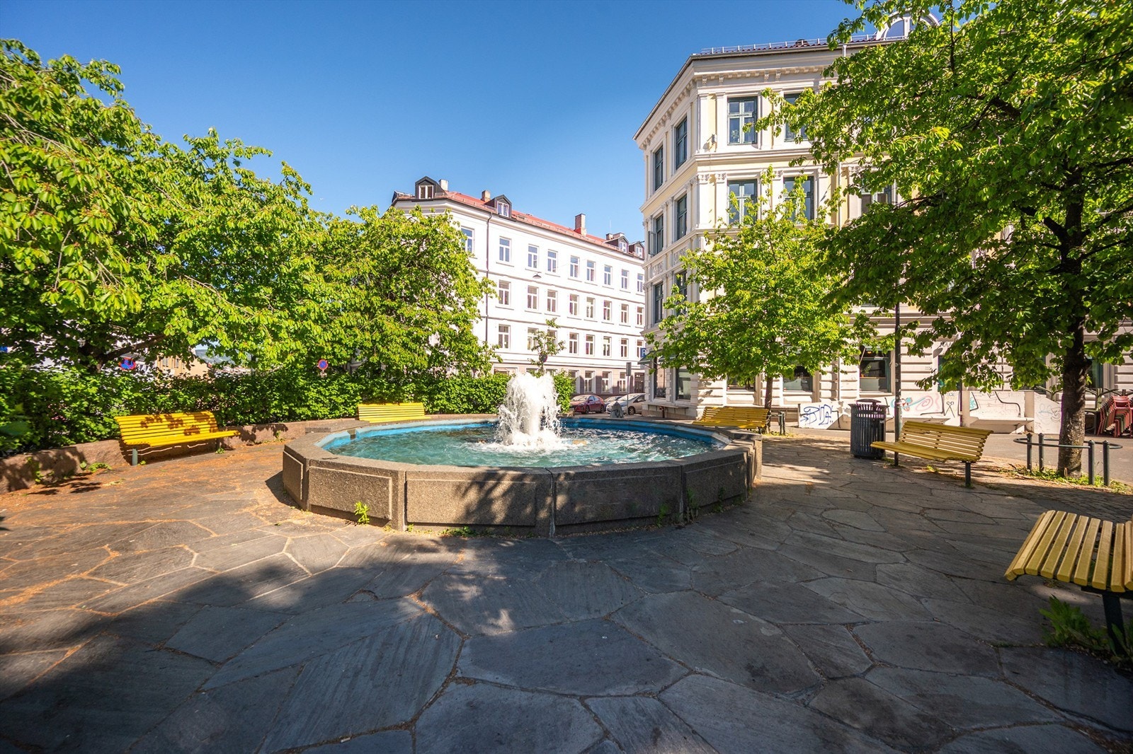 Fontenen er et slags midtpunkt på Tøyen, med botanisk hage rett rundt hjørnet. Galleribilde