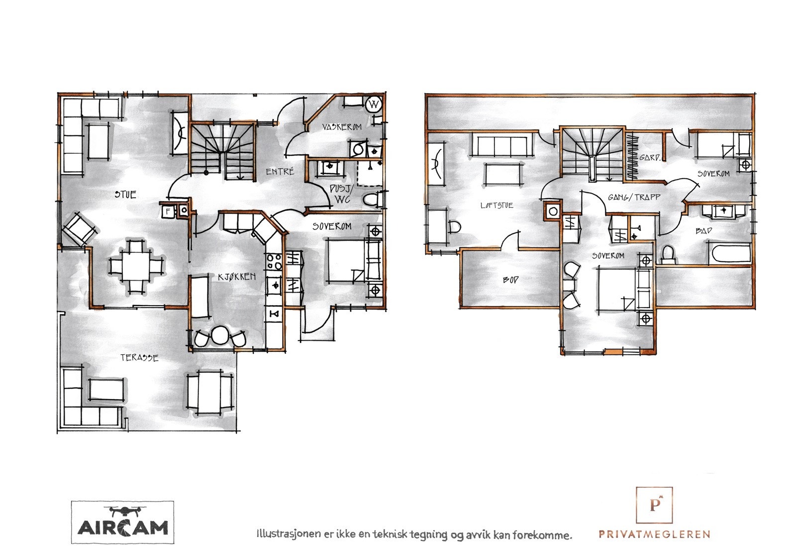 Plantegning illustrasjon Galleribilde