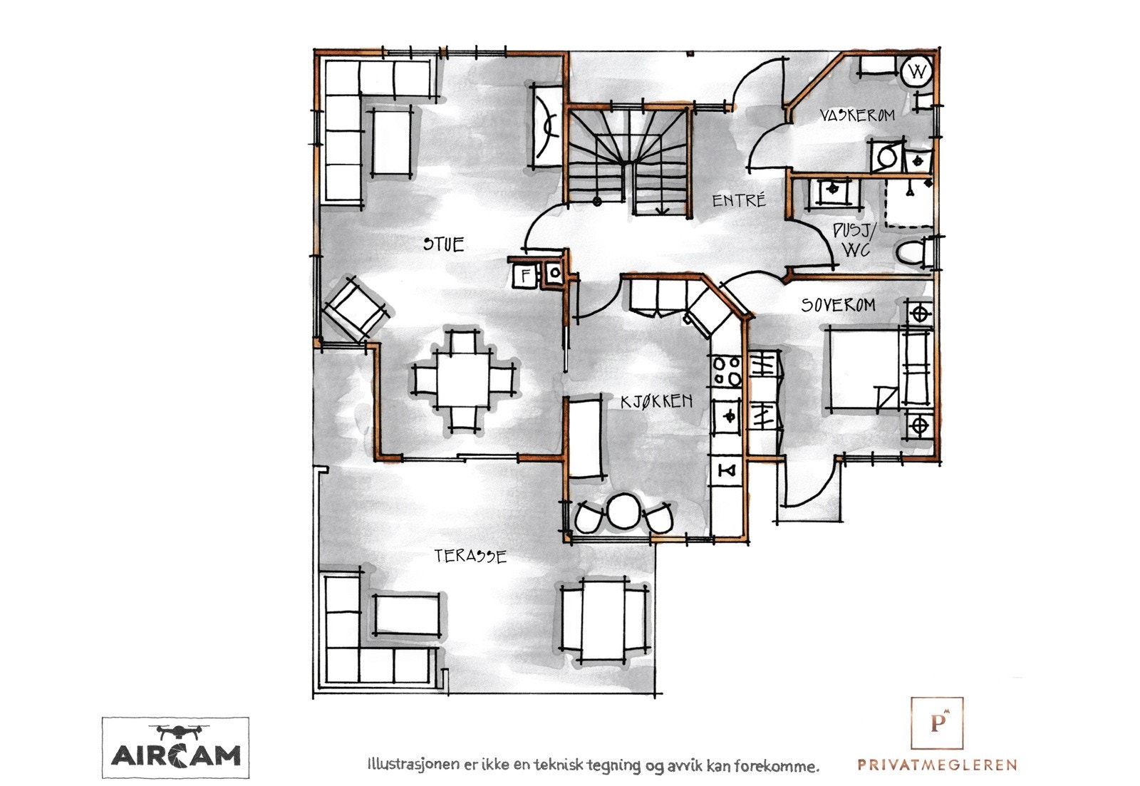 Plantegning illustrasjon 1. etasje Galleribilde