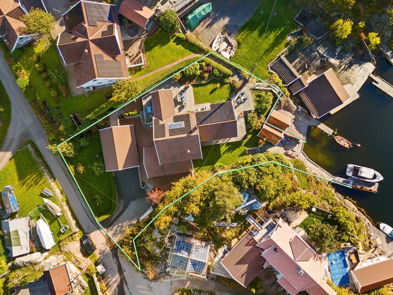 Oversiktsbilde over tomt sett fra drone (Grensene er ikke nøyaktige og ment som en illustrasjon) Galleribilde