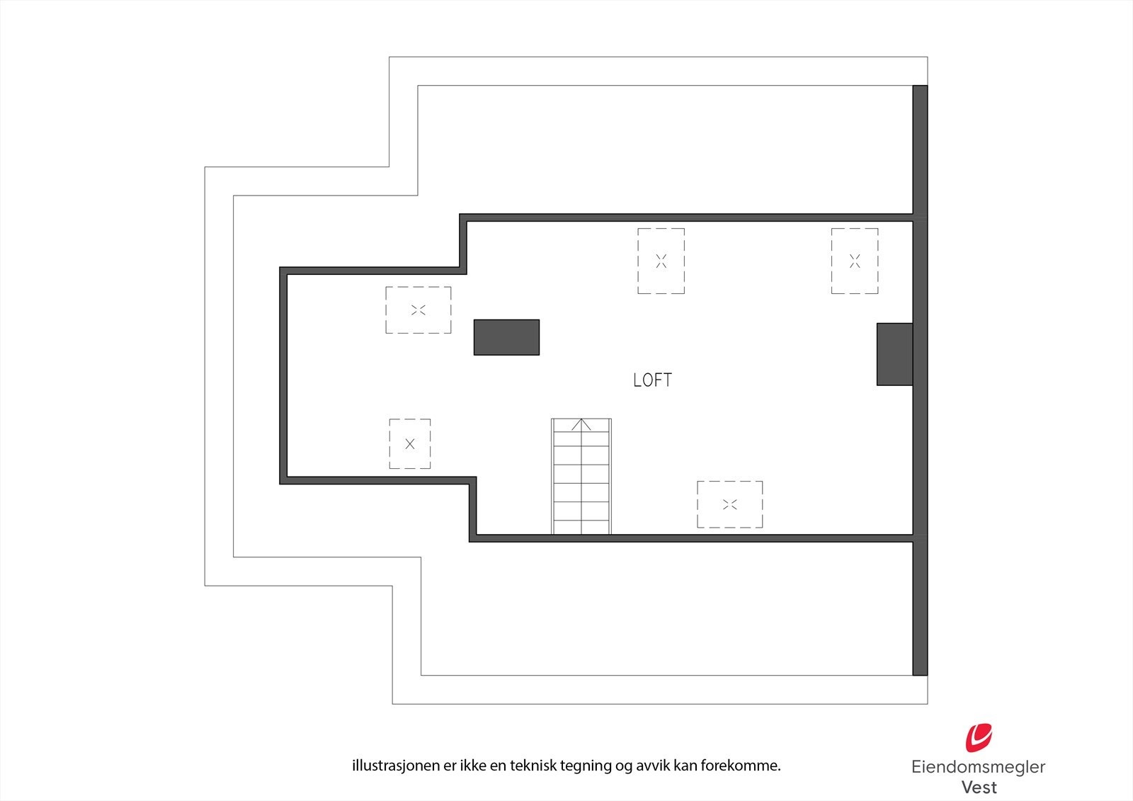Eksklusivt for aktuell leilighet, medfølger loftet Galleribilde