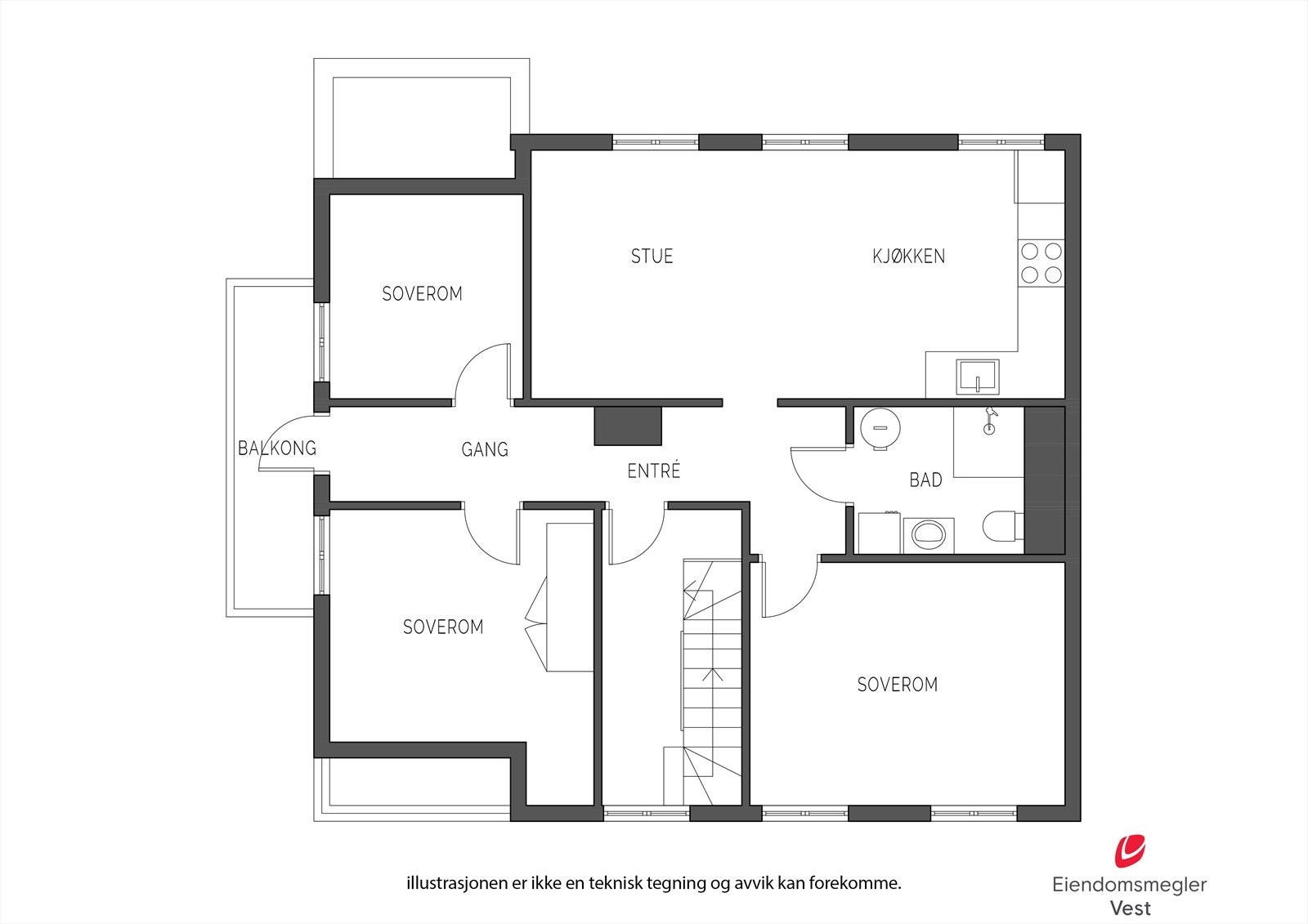 Plantegning 3. etasje Galleribilde