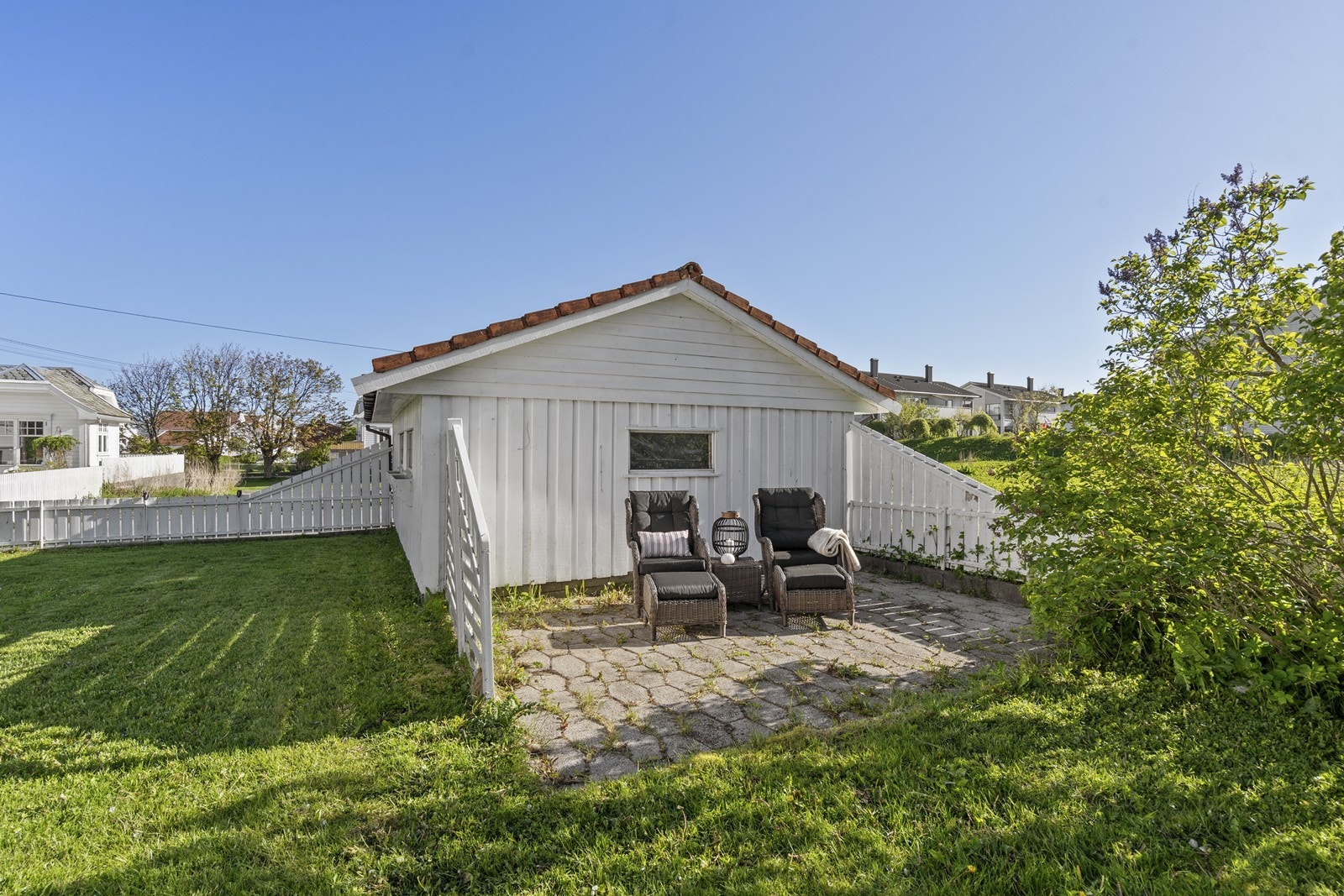 Terrasseområde med belegningsstein Galleribilde