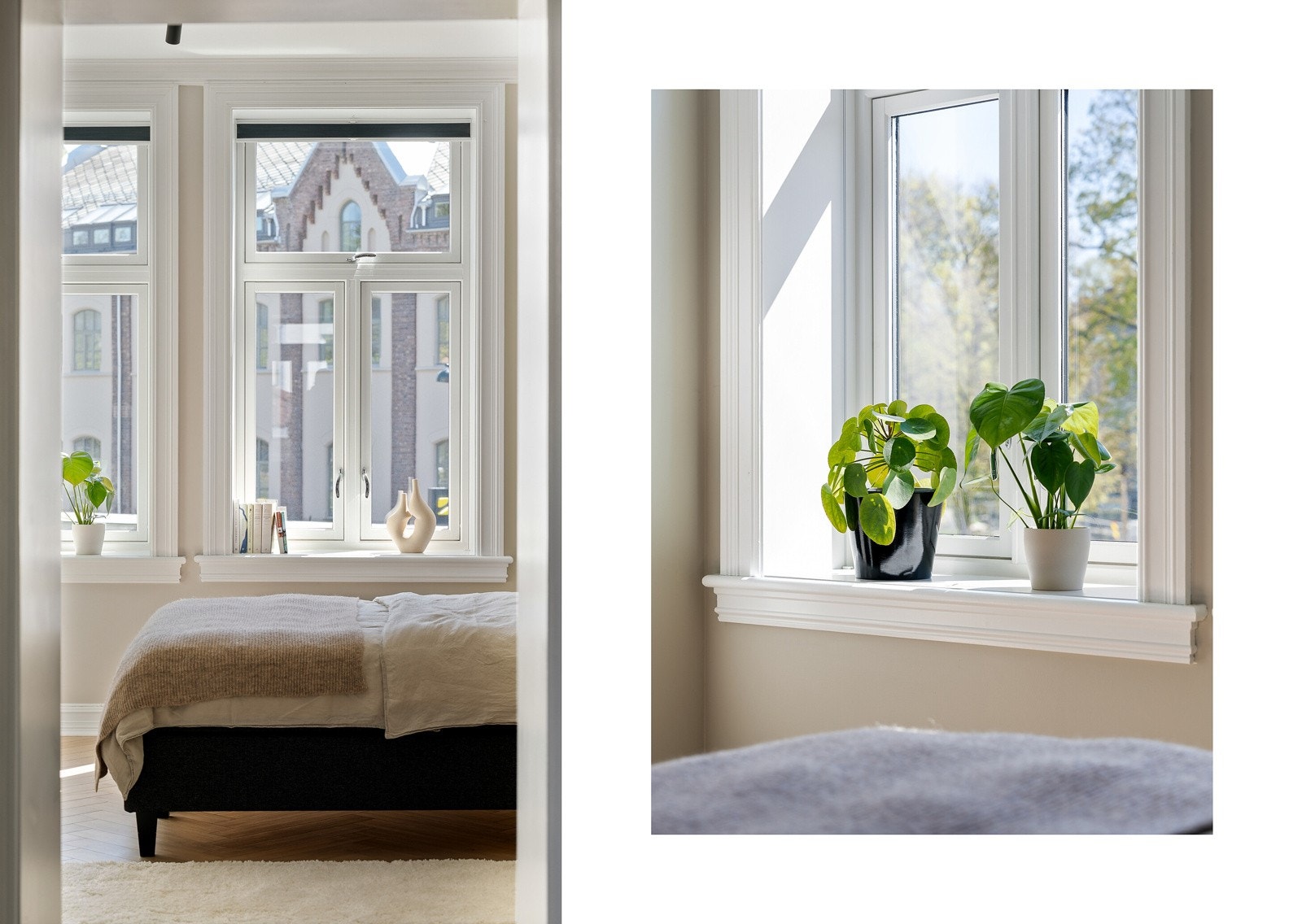 Store, klassiske bygårdsvinduer sørger for rikt, naturlig lysinnslipp og gode luftemuligheter. Galleribilde