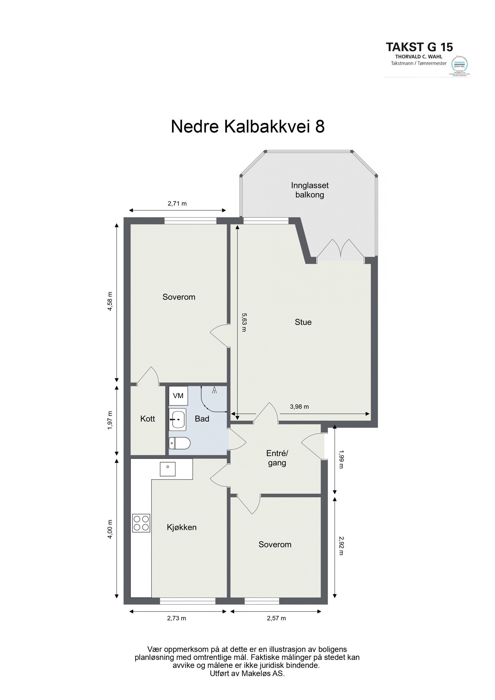 Gjennomgående planløsning, fine lys og solforhold. 9 kvm innglasset balkong. Galleribilde