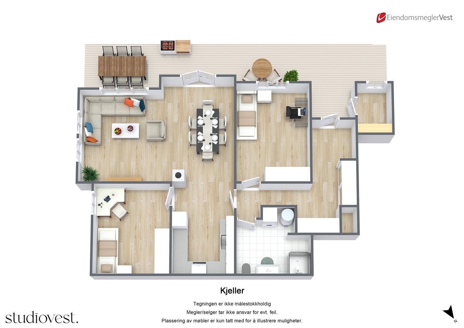 Planskisse 3D: Kjeller. Galleribilde