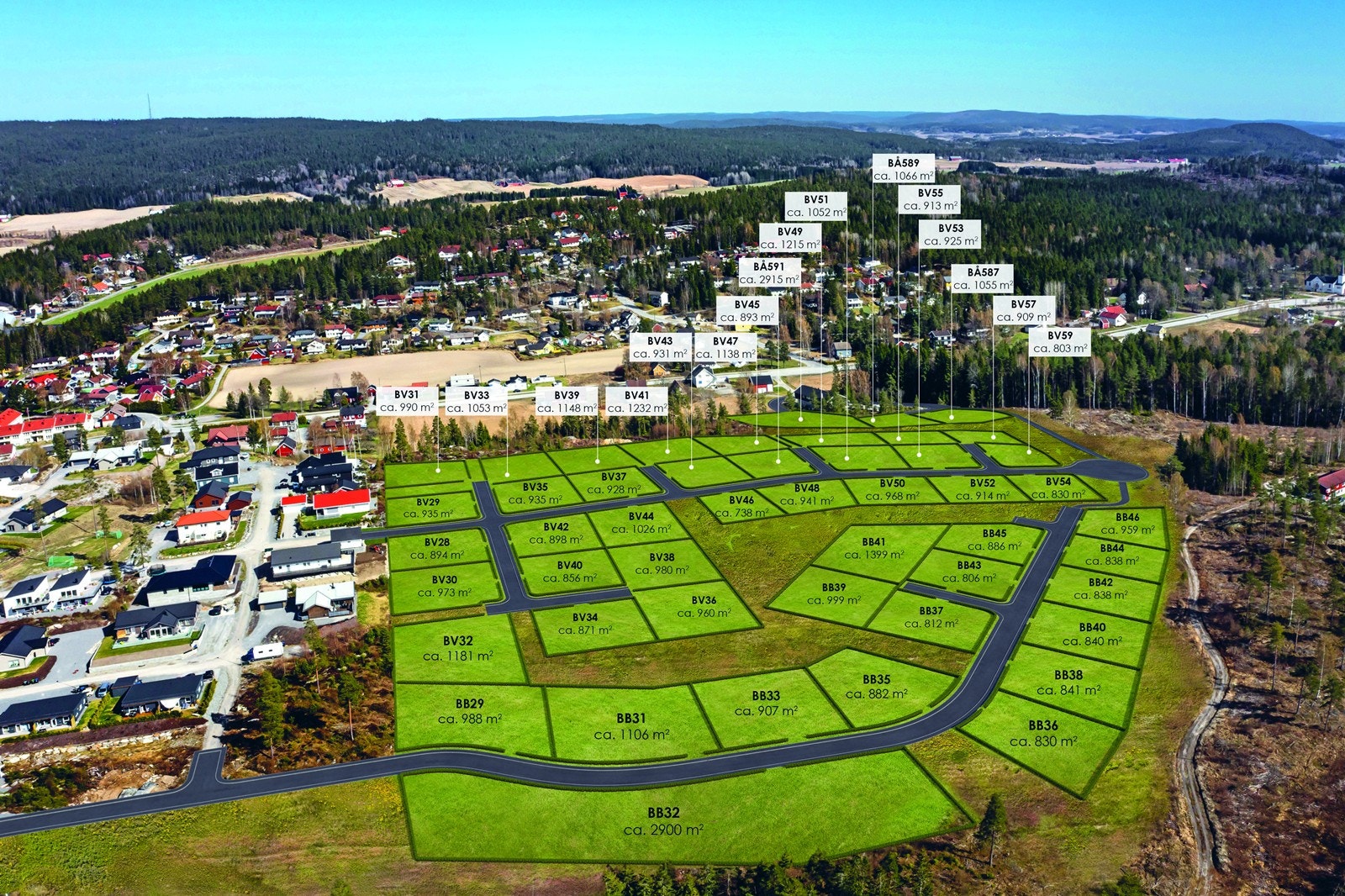 Trinn 3 - Kirkebyåsen boligfelt - Store eiertomter på høydedrag/fjellkolle med herlige sol- og utsiktsforhold Galleribilde